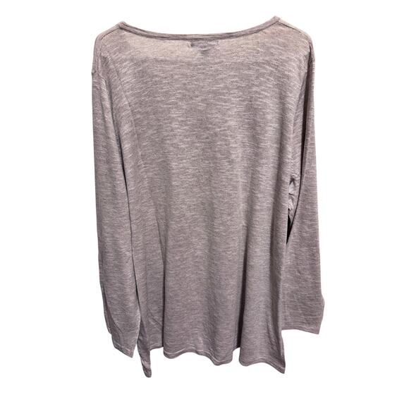 Land's End Lightweight Sweater Cream Tan Long Sleeve Cotton Linen Plus Sz 3X - Picture 2 of 9